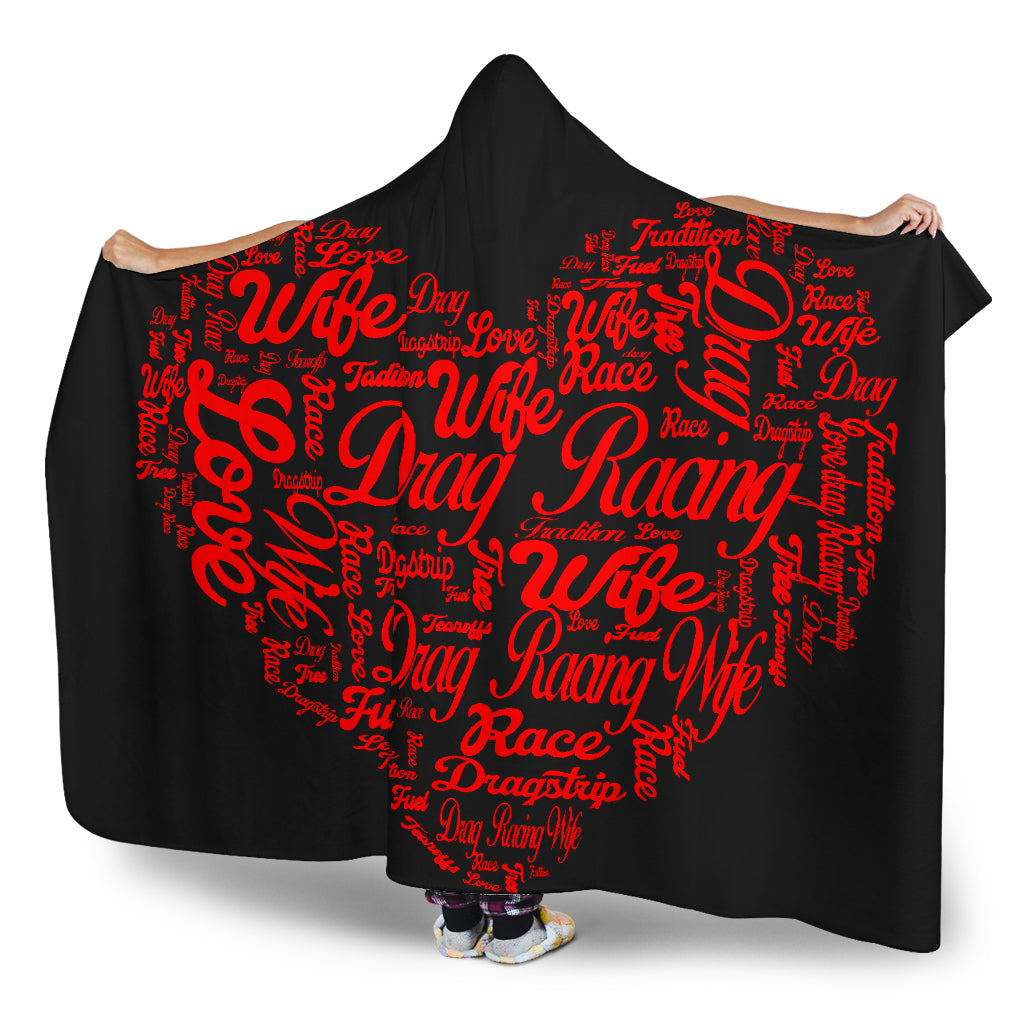 Drag Racing Girlfriend heart hooded blanket
