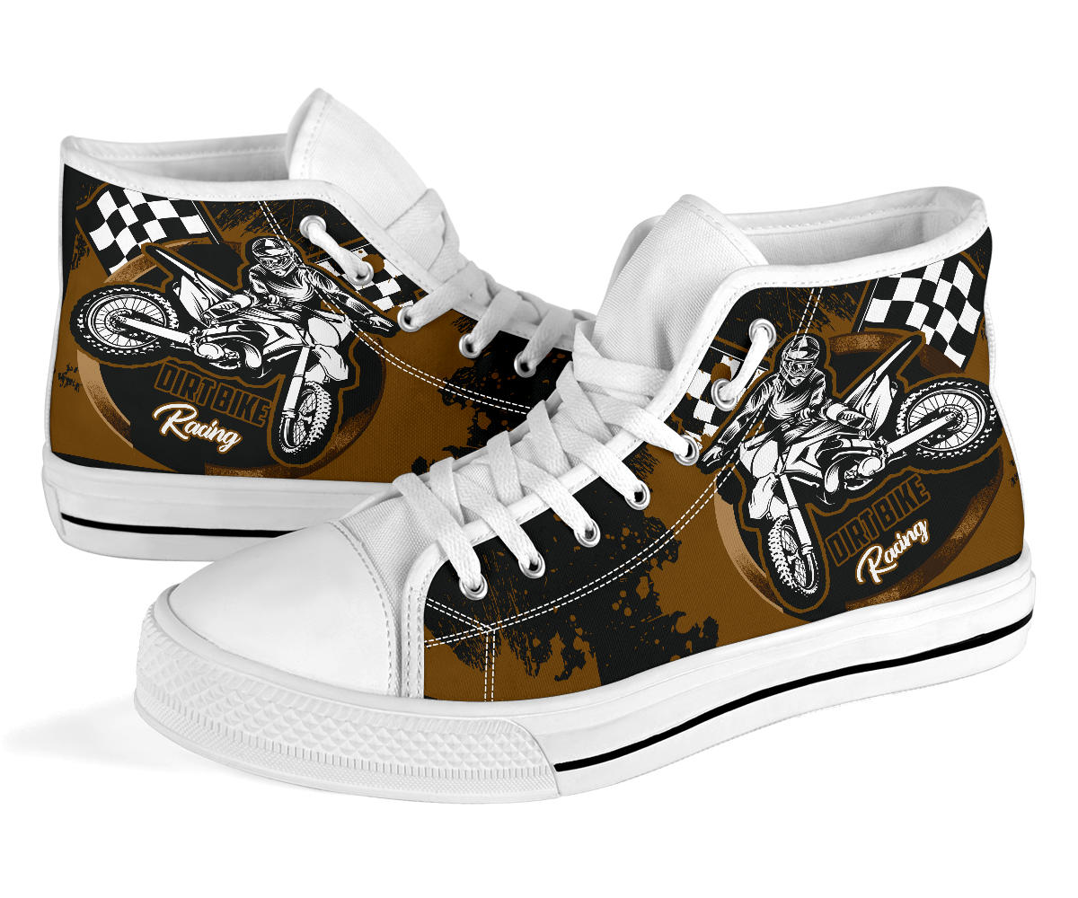 Dirt Bike Racing High Top Shoes