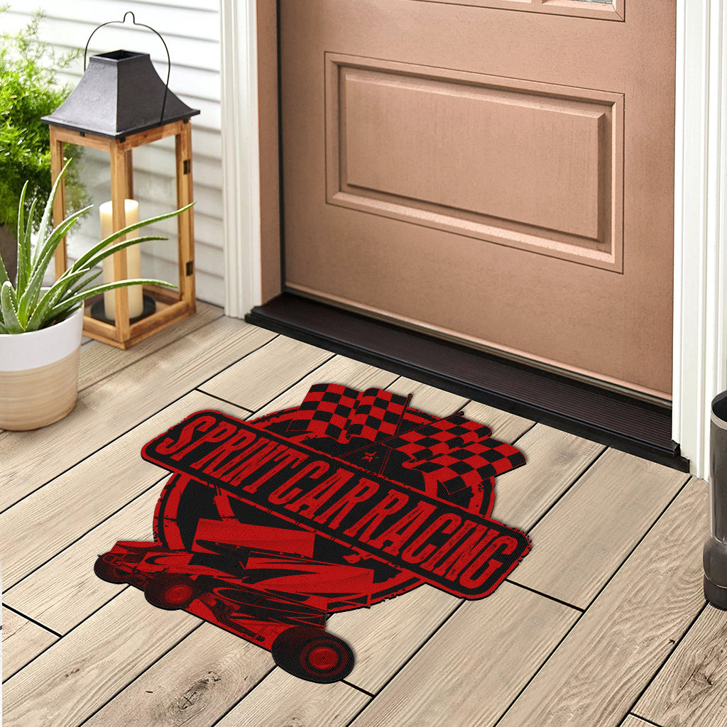 Custom shaped sprint car door mat