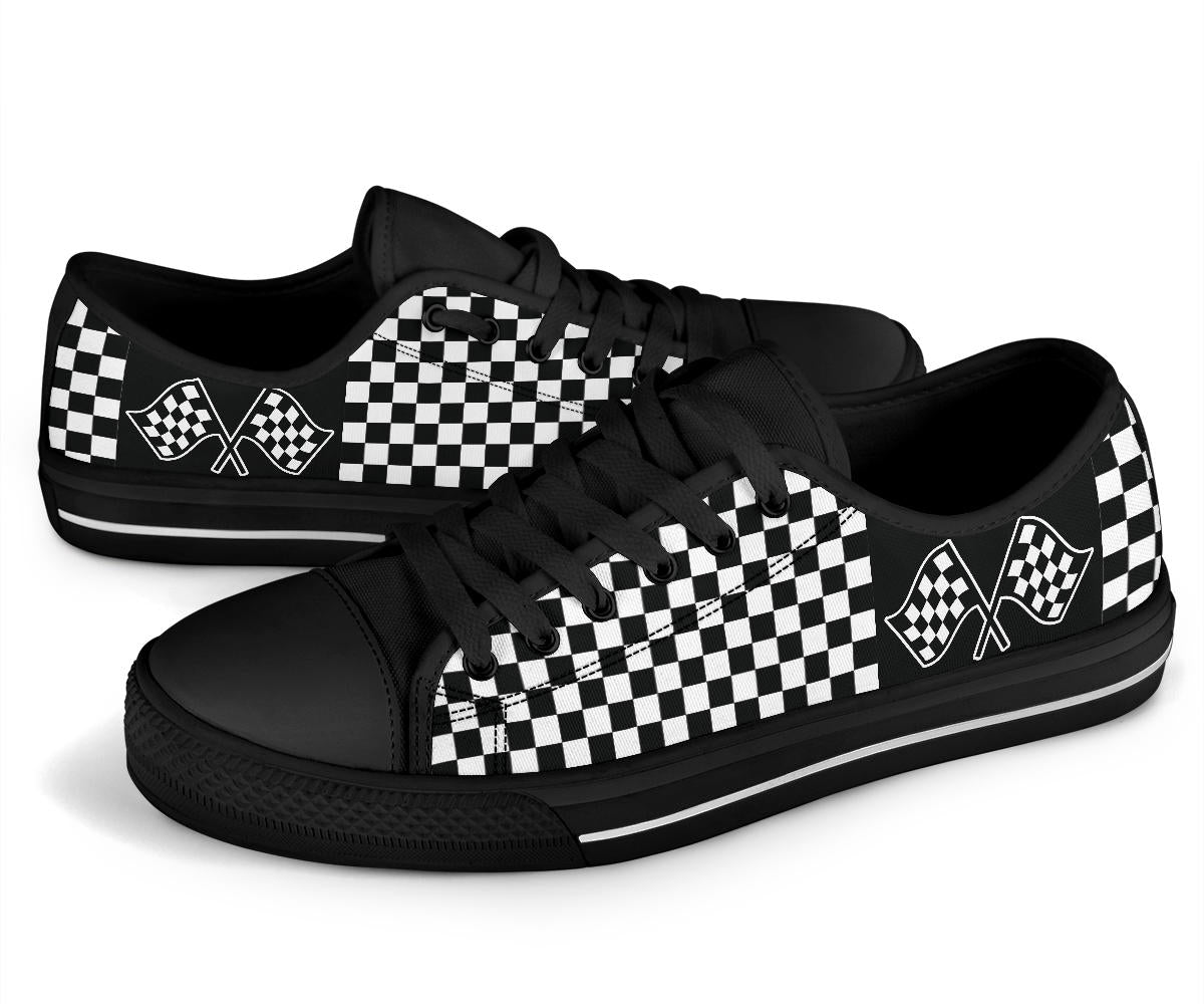 Racing Checkered Flag Low Top Shoes