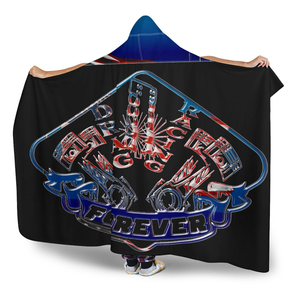 Drag Racing Forever USA Hooded Blanket