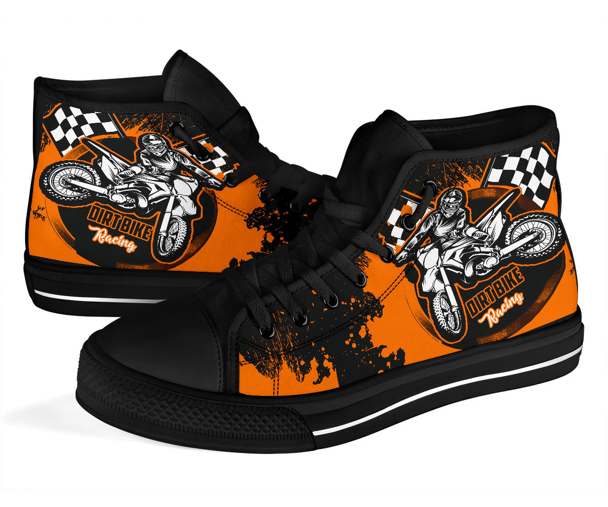 Dirt Bike Racing High Top Shoes