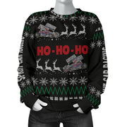 Sprint car racing women's ugly sweater