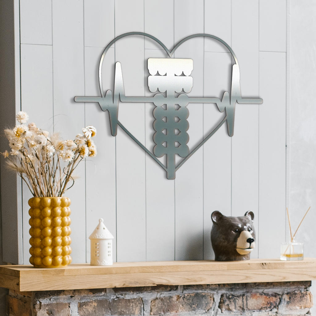 Drag Racing Heartbeat Metal Sign