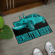 Custom shaped demolition derby door mat