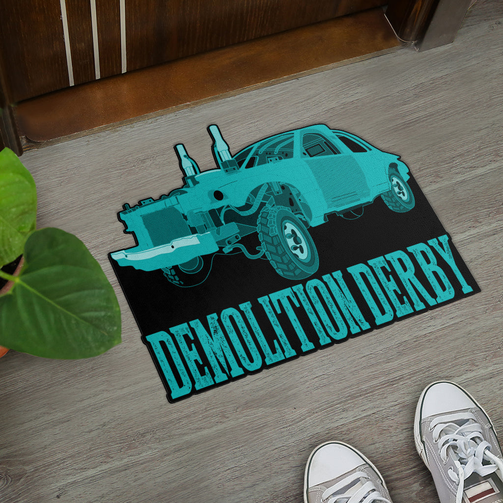 Custom shaped demolition derby door mat