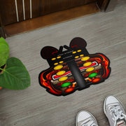 Custom shaped drag racing door mat