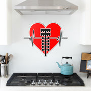 Drag Racing Heartbeat Metal Sign