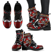 Racing Checkered Skull Boots