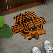 Custom shaped demolition derby door mat