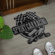 Custom shaped sprint car door mat