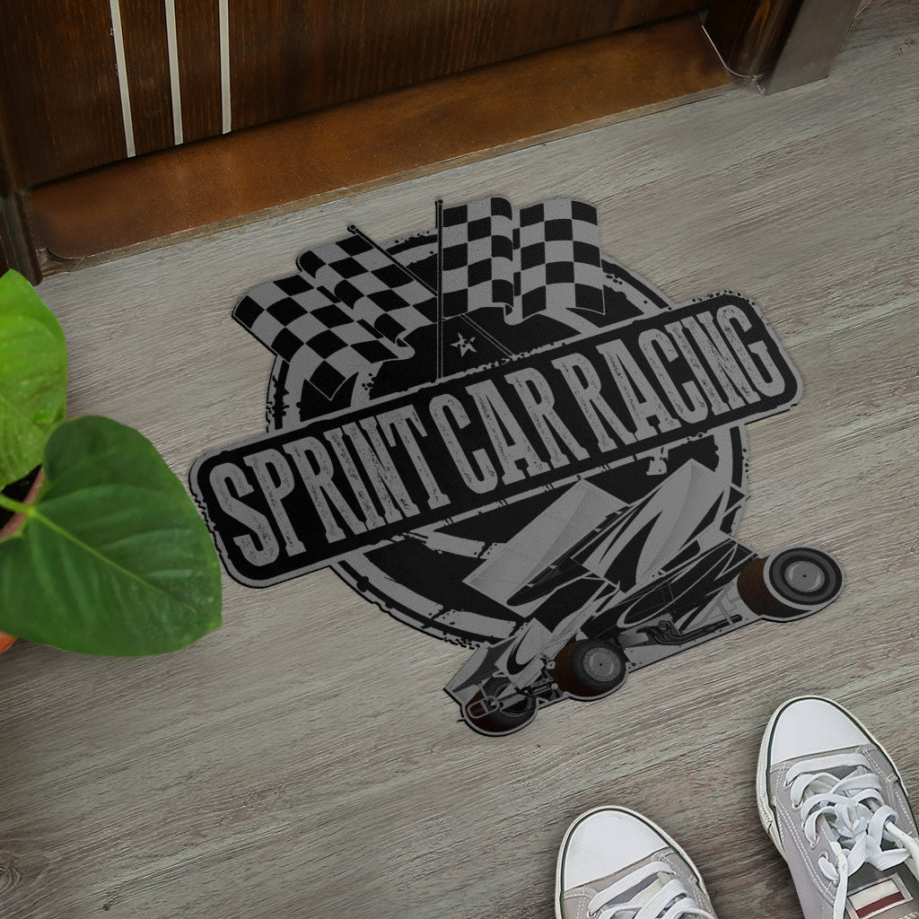 Custom shaped sprint car door mat
