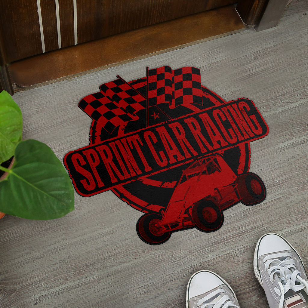 Custom shaped sprint car non-wing door mat