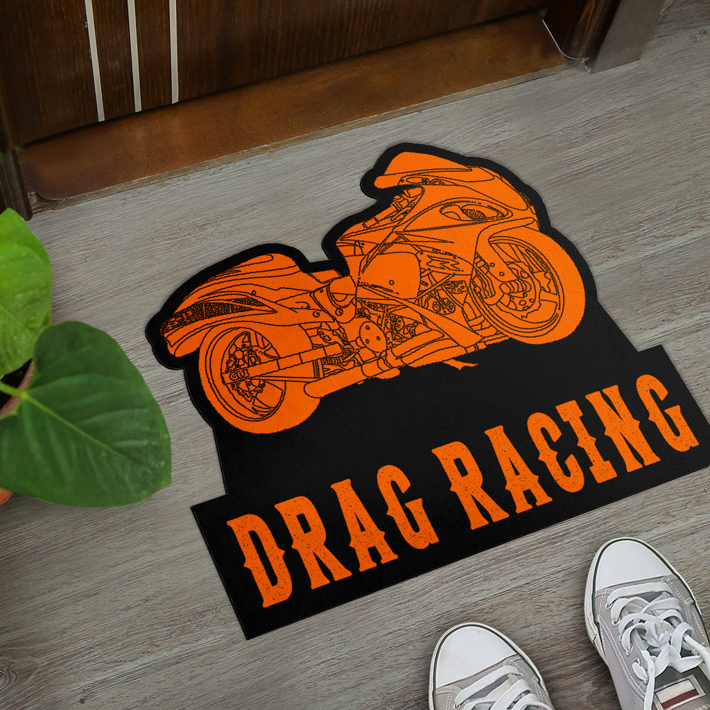 Custom Shaped Drag Racing Bike Door Mat