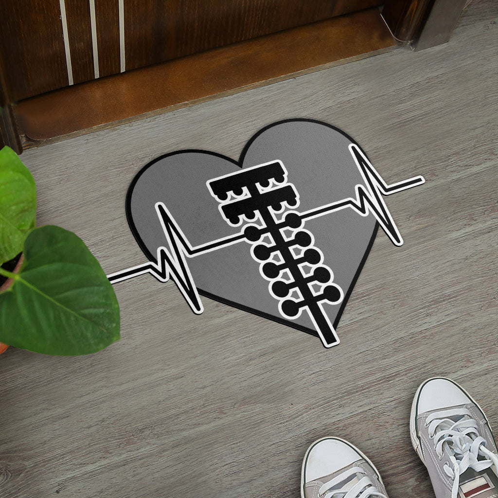Custom Drag Racing Heartbeat Door Mat