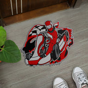 Custom shaped kart racing door mat