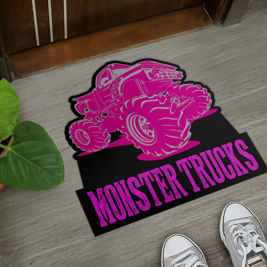 Custom Shaped Monster Trucks Door Mat