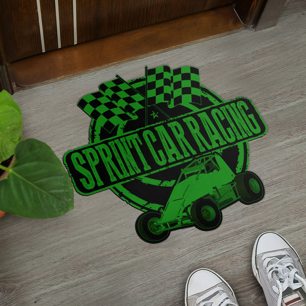 Custom shaped sprint car non-wing door mat