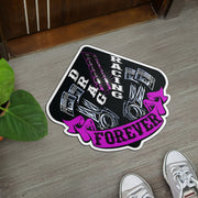Custom shaped drag racing door mat