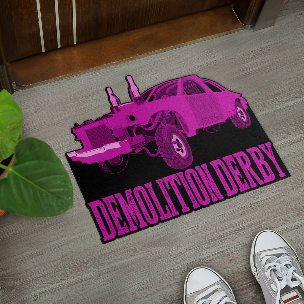 Custom shaped demolition derby door mat