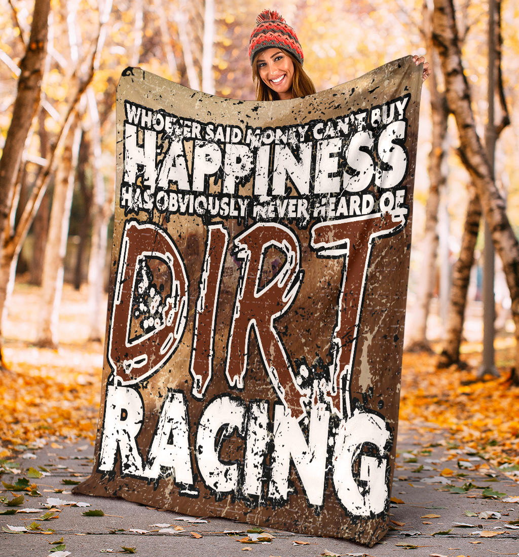 Money Can't Buy Happiness Dirt Racing Blanket