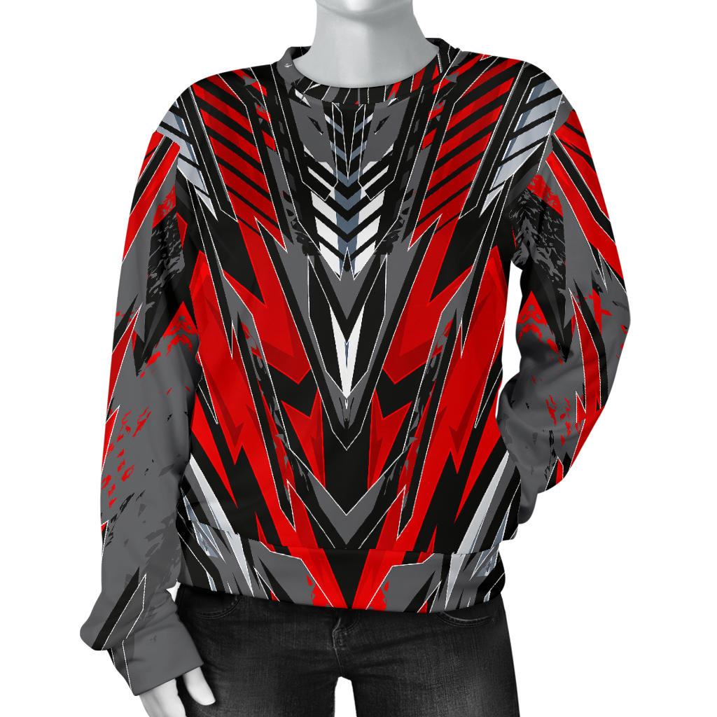 Racing Style Wild Red & Grey Colorful Vibe Women's Sweater