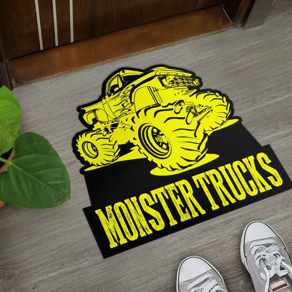 Custom Shaped Monster Trucks Door Mat