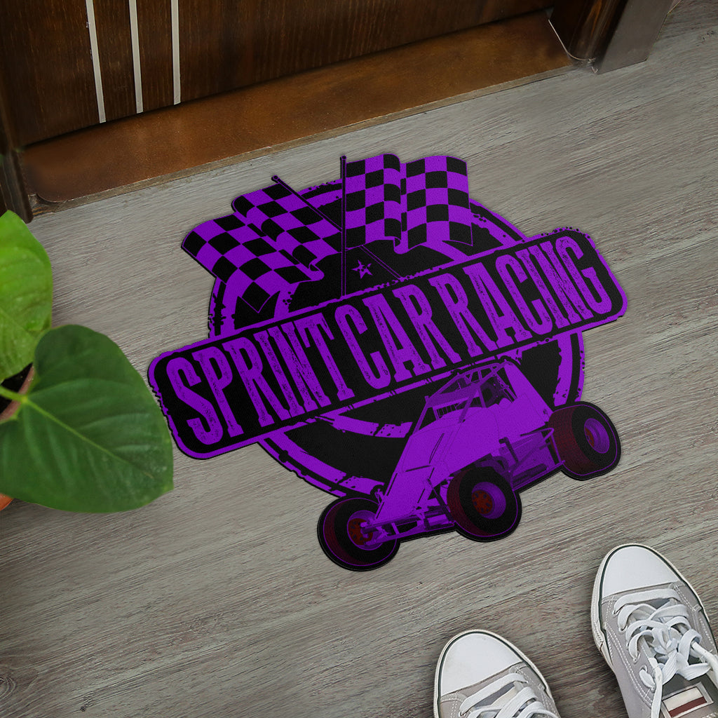 Custom shaped sprint car non-wing door mat