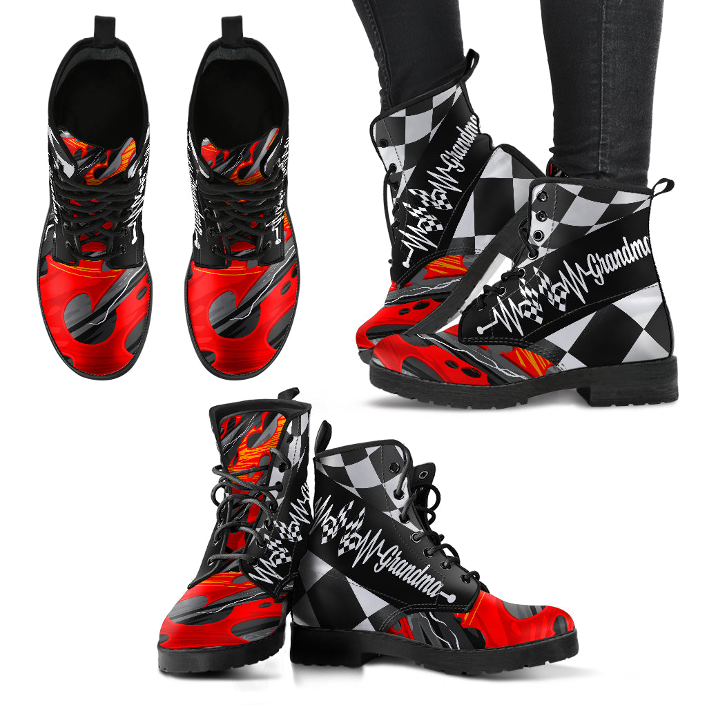 Racing Grandma Heartbeat Boots