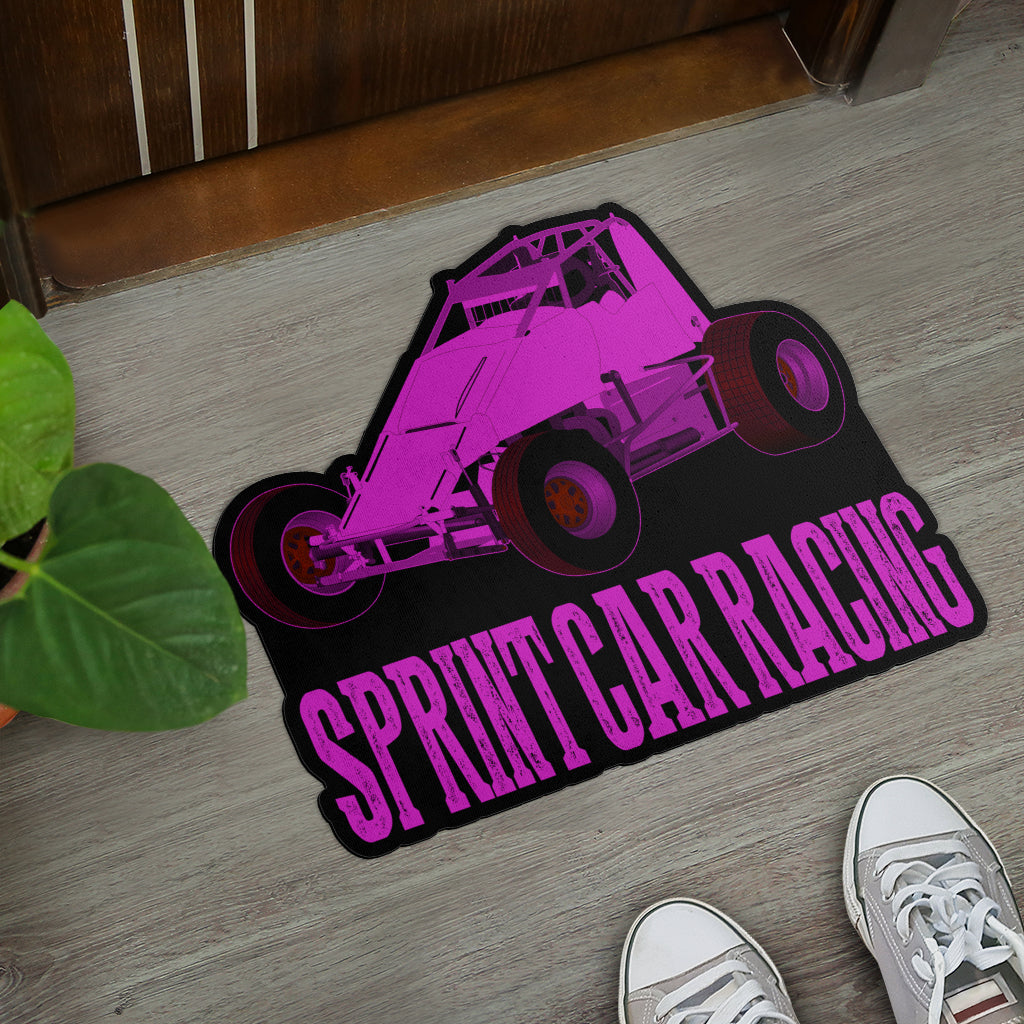 Custom shaped sprint car non-wing door mat