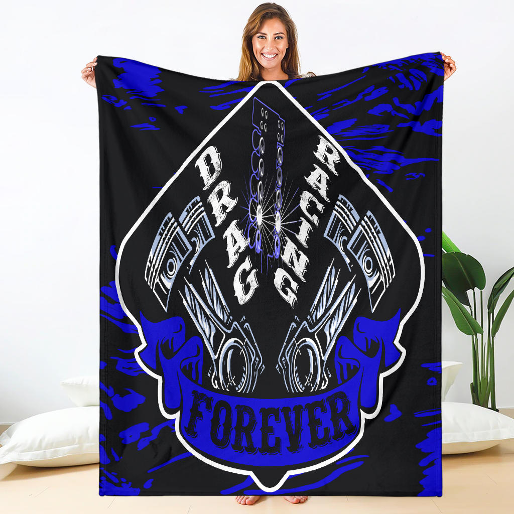 Drag Racing Dad Premium Mink Sherpa Blanket 50x60
