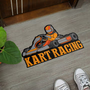 Custom shaped kart racing door mat