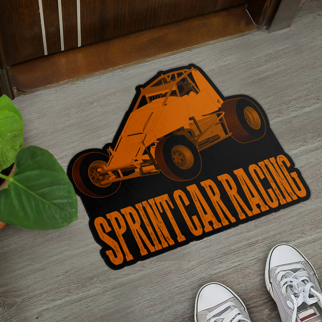 Custom shaped sprint car non-wing door mat