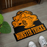 Custom Shaped Monster Trucks Door Mat