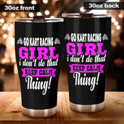 go kart racing girl tumbler