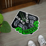 Custom shaped drag racing door mat