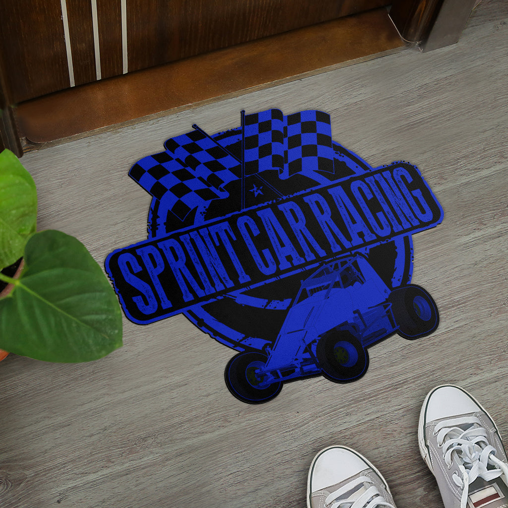 Custom shaped sprint car non-wing door mat