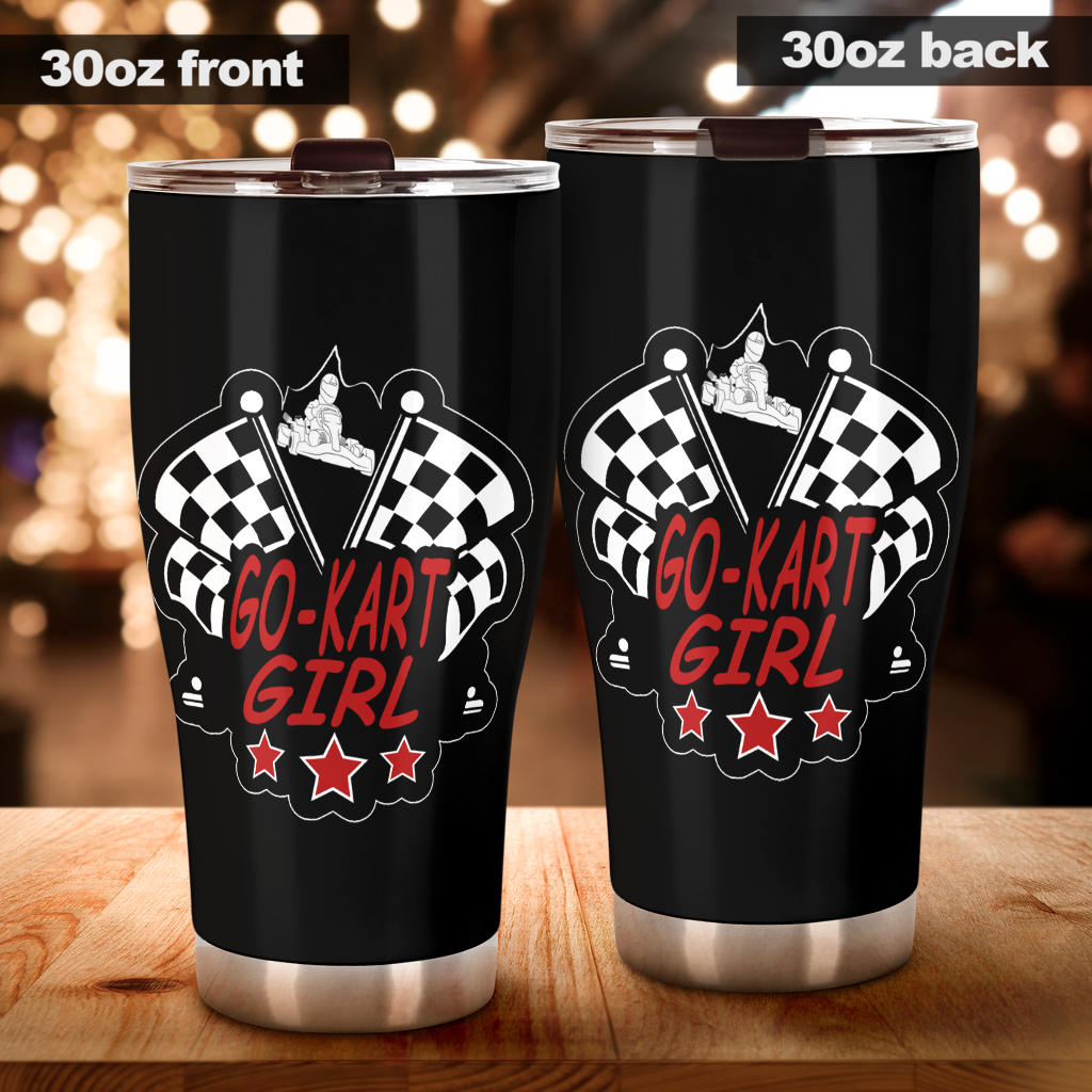 Go-kart racing girl tumbler
