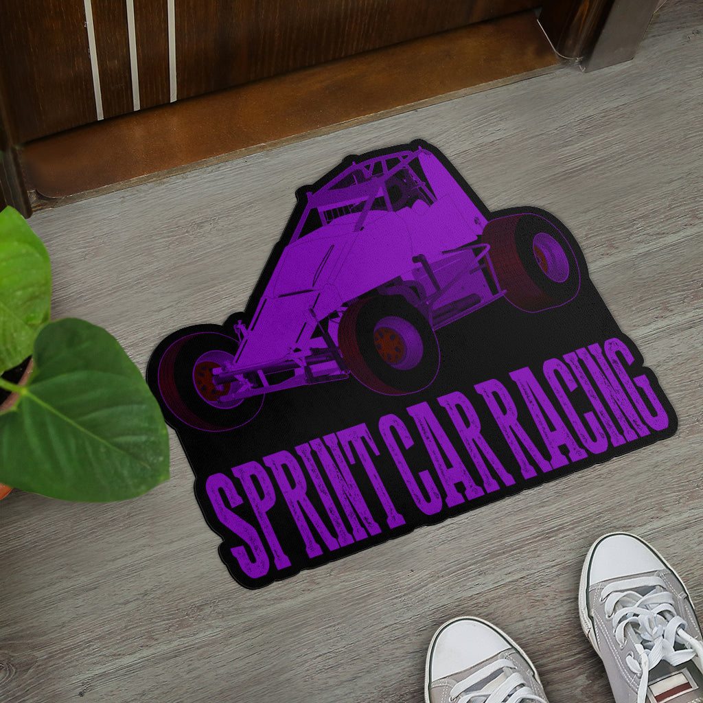 Custom shaped sprint car non-wing door mat