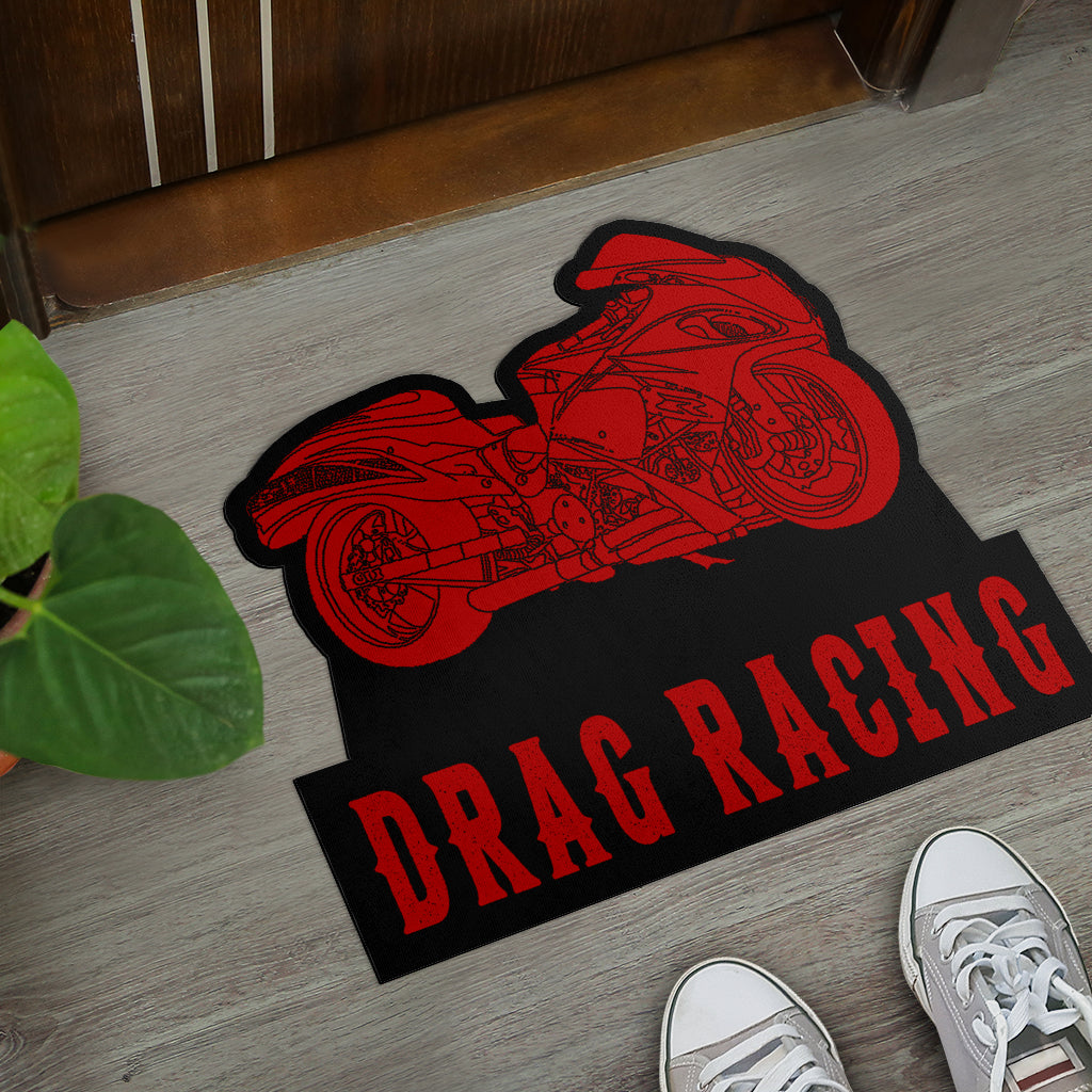 Custom Shaped Drag Racing Bike Door Mat