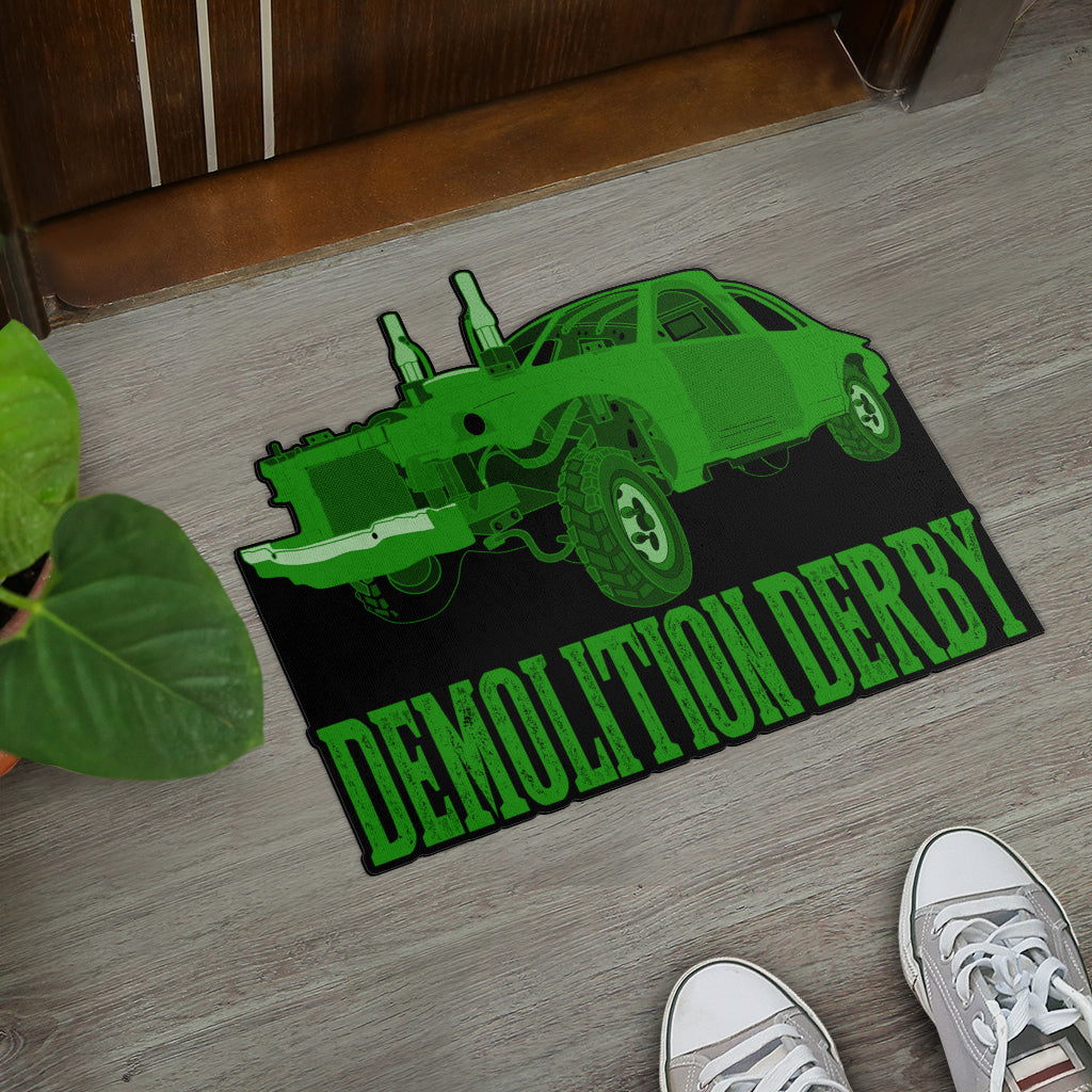 Custom shaped demolition derby door mat