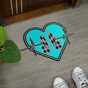 Custom Shaped Racing Heartbeat Door Mat