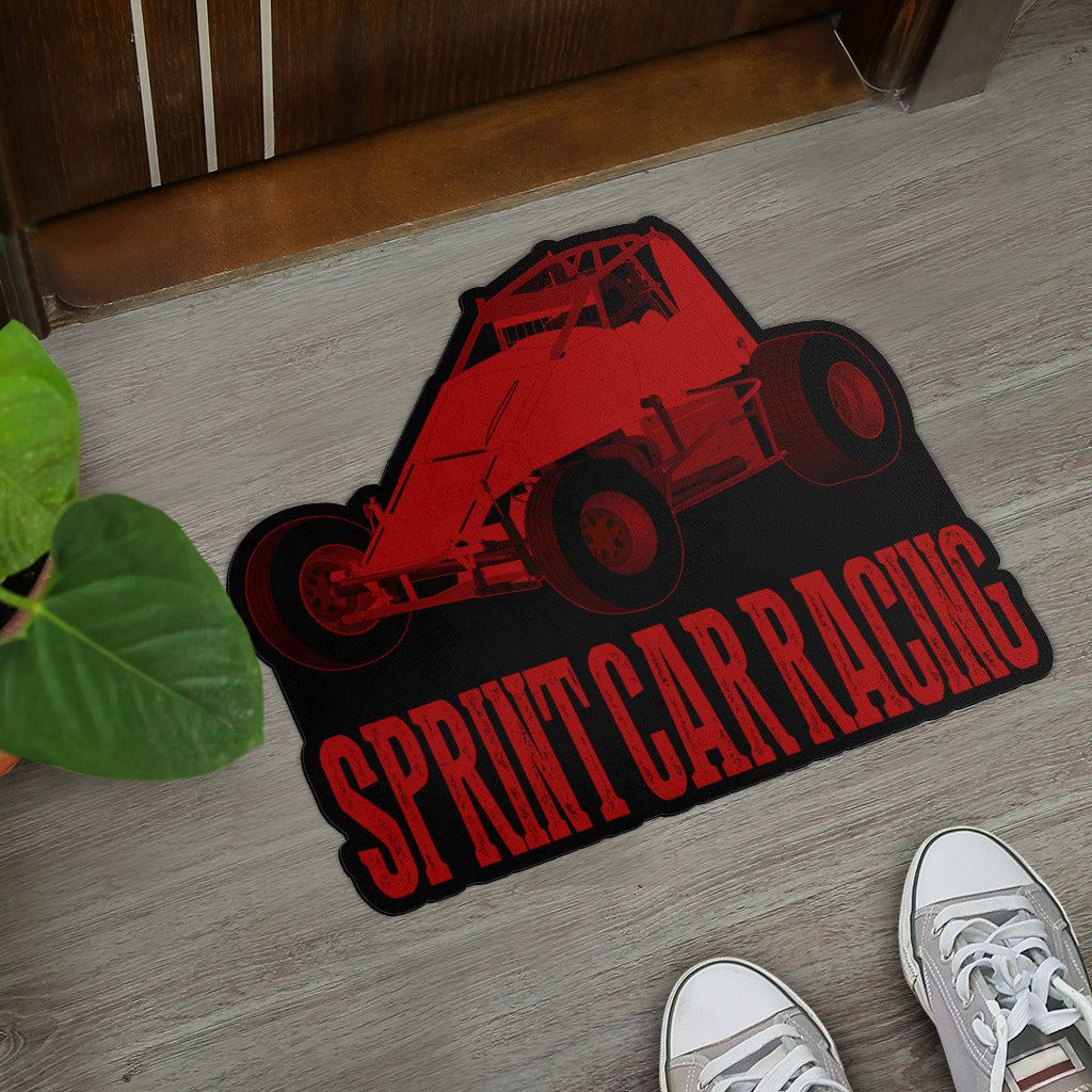 Custom shaped sprint car non-wing door mat