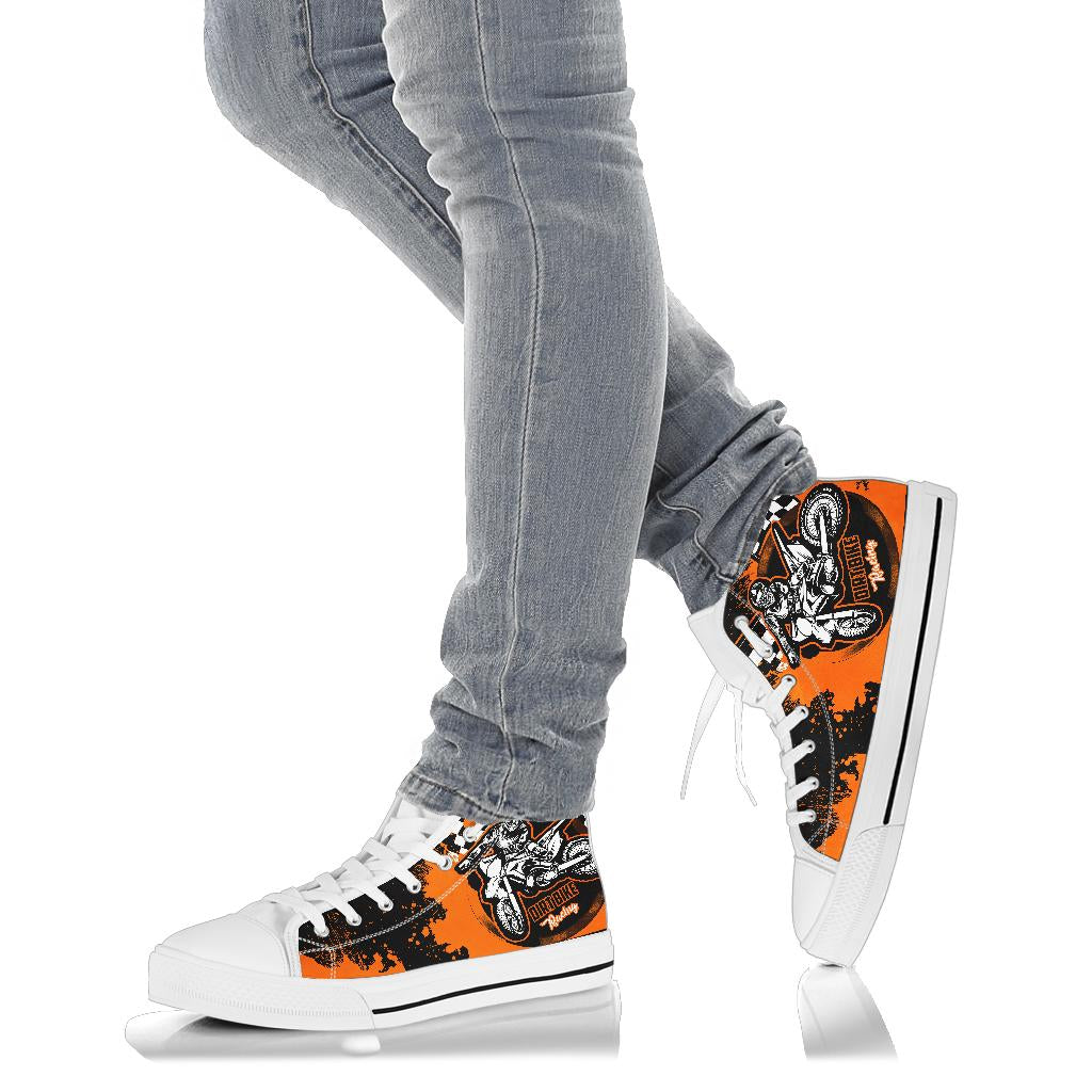 Dirt Bike Racing High Top Shoes