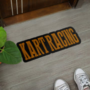 Custom shaped kart racing door mat