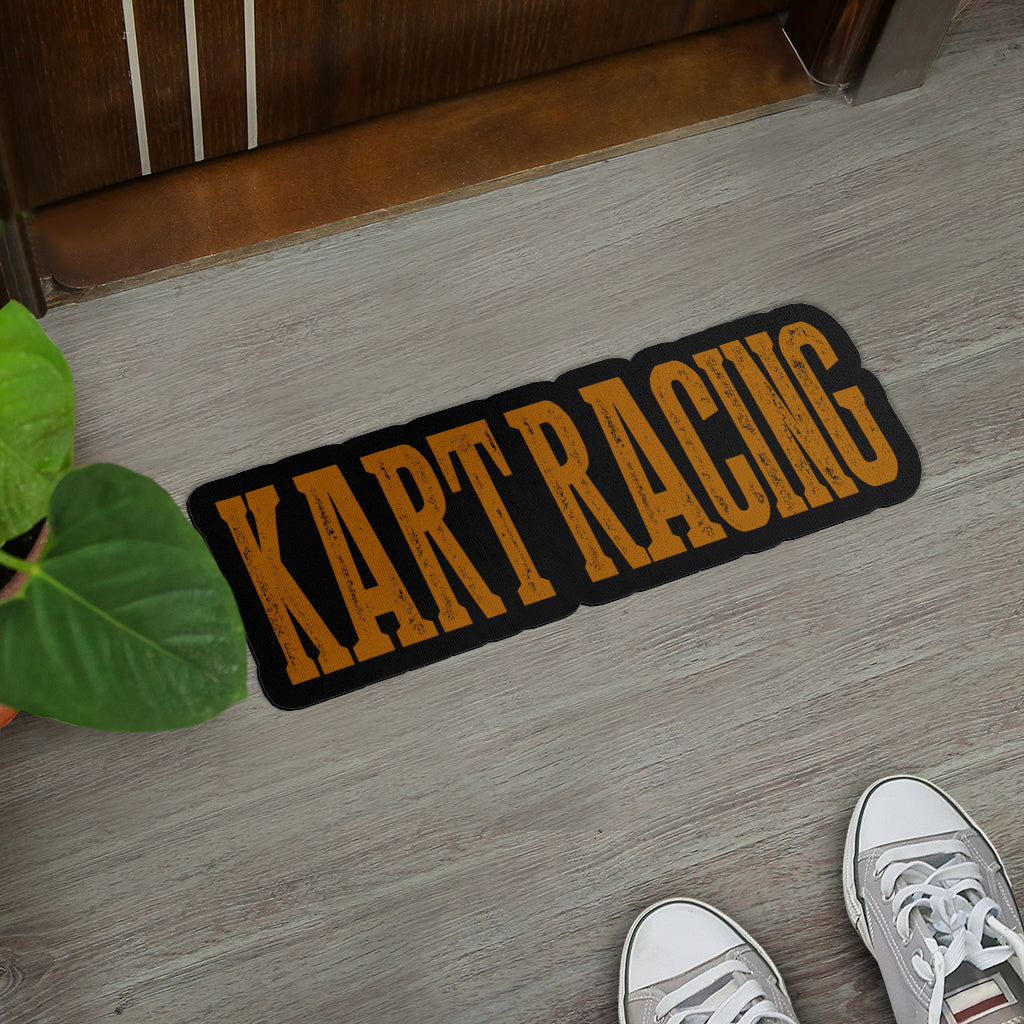Custom shaped kart racing door mat
