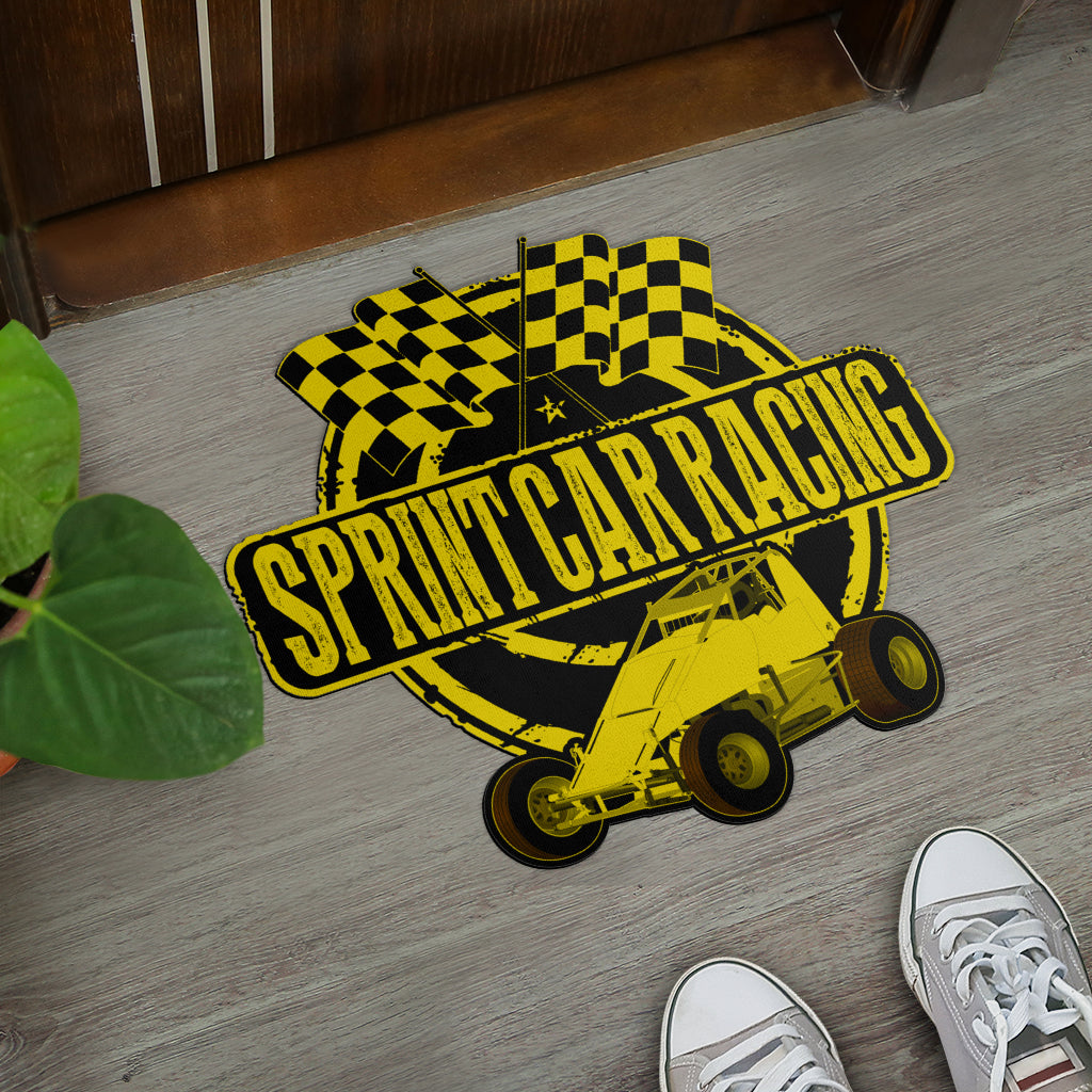 Custom shaped sprint car non-wing door mat