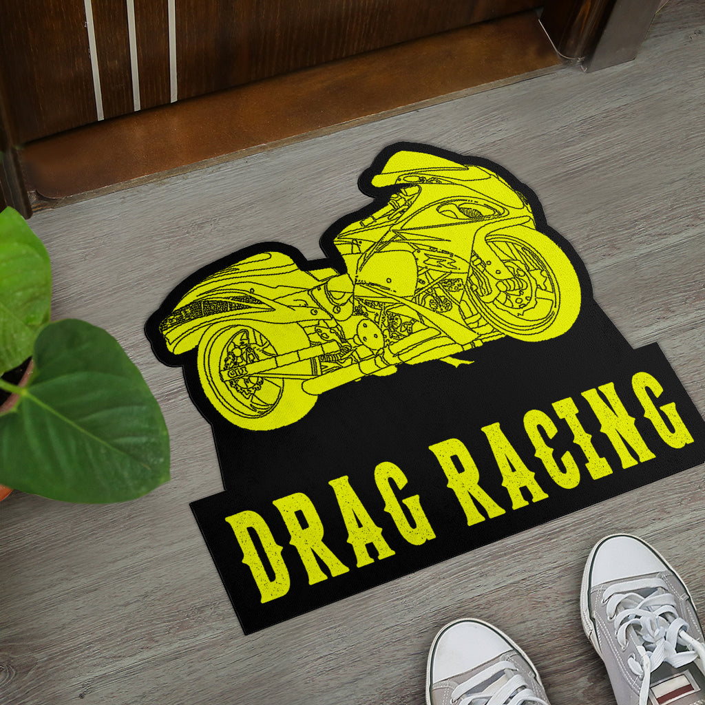 Custom Shaped Drag Racing Bike Door Mat