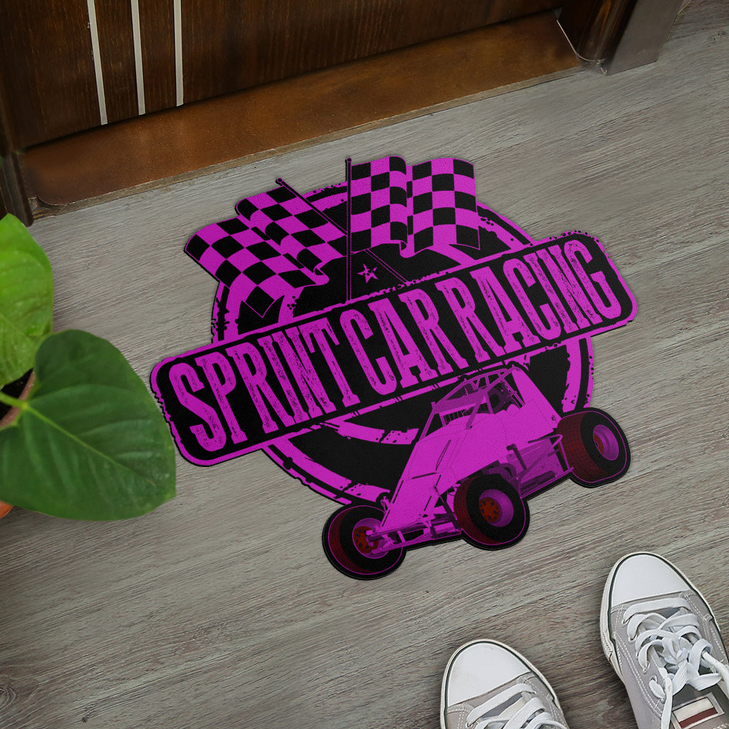 Custom shaped sprint car non-wing door mat