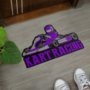 Custom shaped kart racing door mat